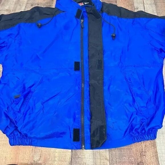 Vintage Marlboro Windbreaker Jacket Blue Full Zip Hooded Men’s - Picture 5 of 12